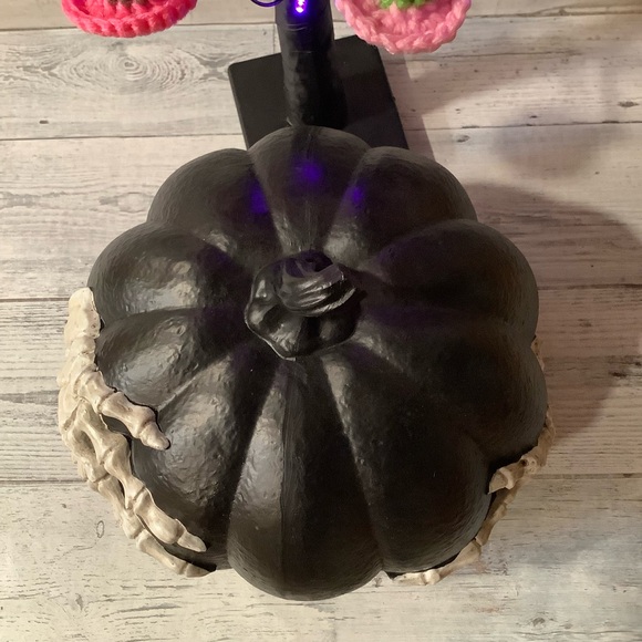GOBLIN & GHOUL 10in Pumpkin With Skeleton Hands - Picture 5 of 7